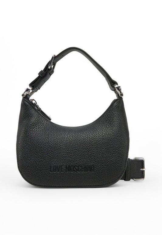 LOVE MOSCHINO Borsa a spalla Donna Nero Logo Argento JC4019PP1MLT000B-PE25