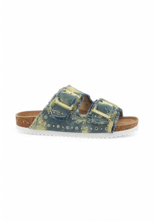 COLORS OF CALIFORNIA Ciabatte Donna Azzurro Denim Borchie HC.BIO406-PE25-FRE
