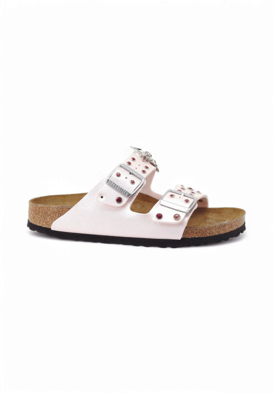 CUSTOM / BIRKENSTOCK Ciabatta Borchie Spille Pink Pearl White 1029511