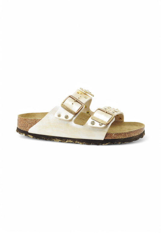 CUSTOM / BIRKENSTOCK Ciabatta Borchie Gioiello White Gold 1009921-PE25