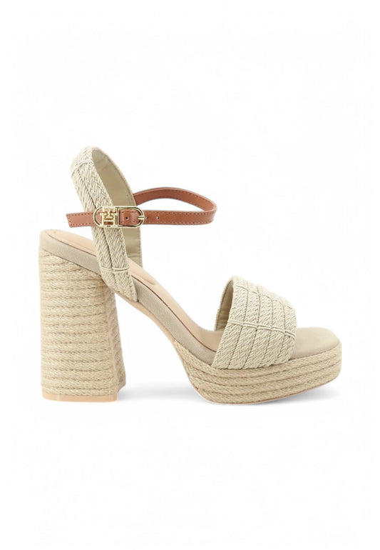 TOMMY HILFIGER Sandali Tacco Donna Beige Marrone FW0FW08425ACC-PE25