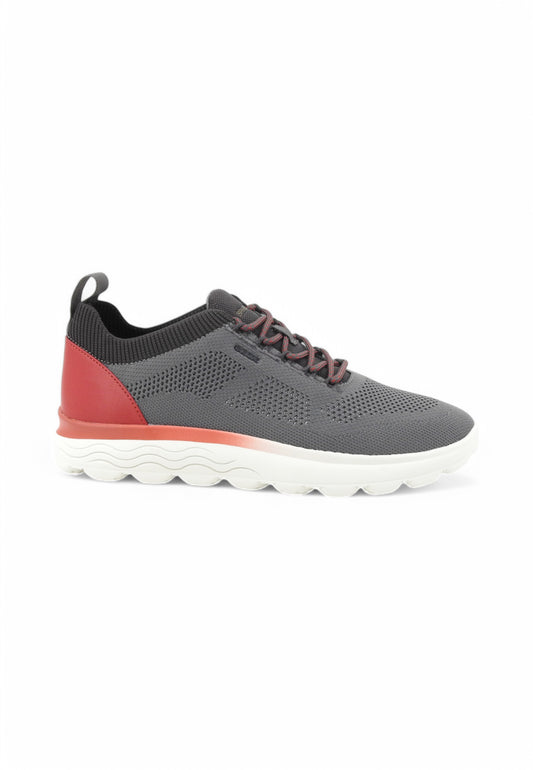 GEOX Sneakers Uomo Grigio Rosso U55BYE0009T-PE25-C0047