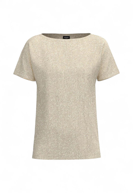 EMME MARELLA T-Shirt Donna Beige Lurex ZERMAT-PE25-001