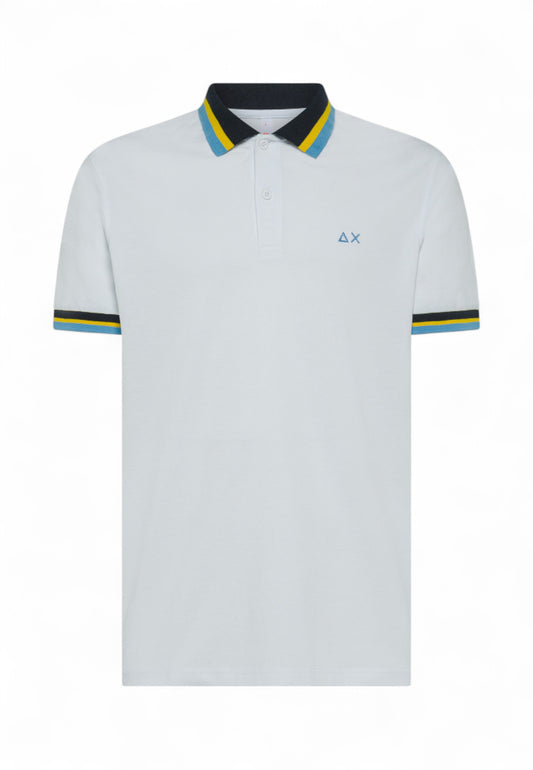 SUN68 Polo Uomo Bianco Multicolor A35117-PE25-01