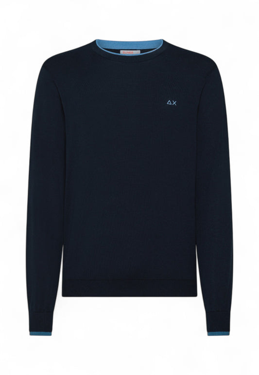 SUN68 T-Shirt Uomo Blu Azzurro K35109-PE25-07