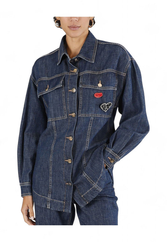 CAFE NOIR Camicia Jeans Donna Blu Spille C7JJ0177-PE25-B008