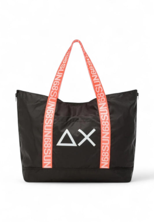 SUN68 Borsone Uomo Nero Arancione X35129-PE25-11