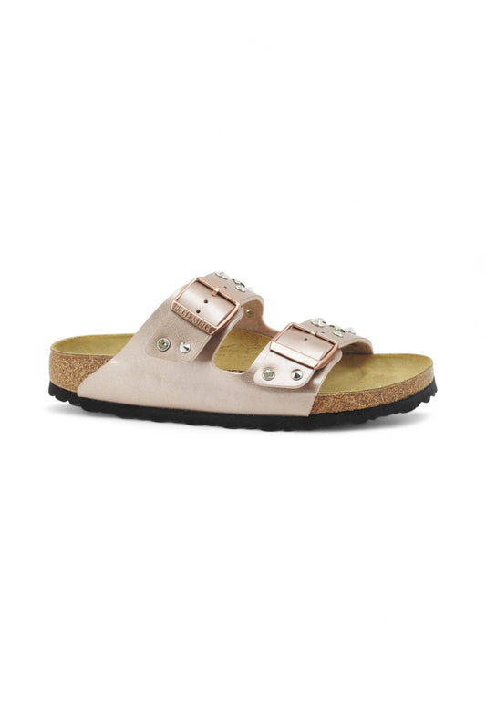 CUSTOM / BIRKENSTOCK Ciabatta Borchie + Gioielli Rosa Laminato 023960-PE25
