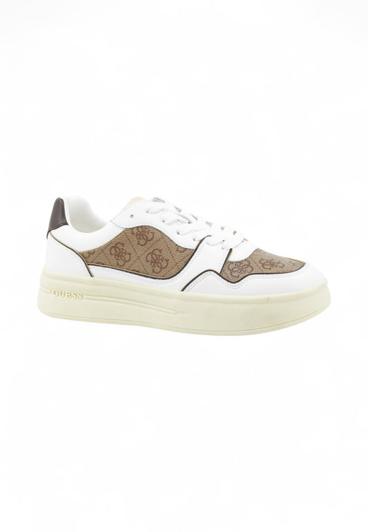 GUESS Sneakers Uomo Bianco Marrone FMJWIILEA12-AI26-BEIBR