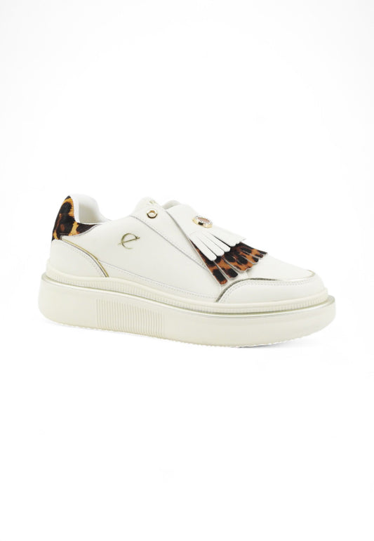 CAFE NOIR Sneakers Donna Bianco Animalier Frange C1DS1007-AI26-W093