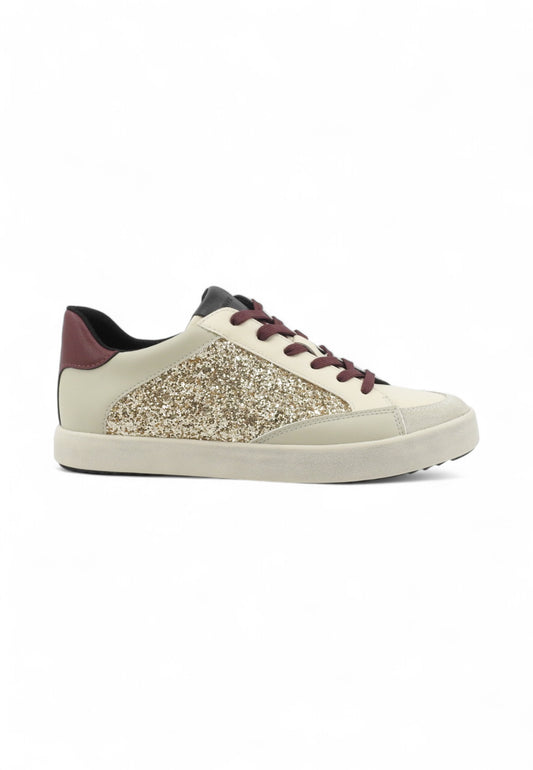 GEOX Sneakers Donna Beige Bordeaux Glitter D466HI054EW-AI26-C1S7V