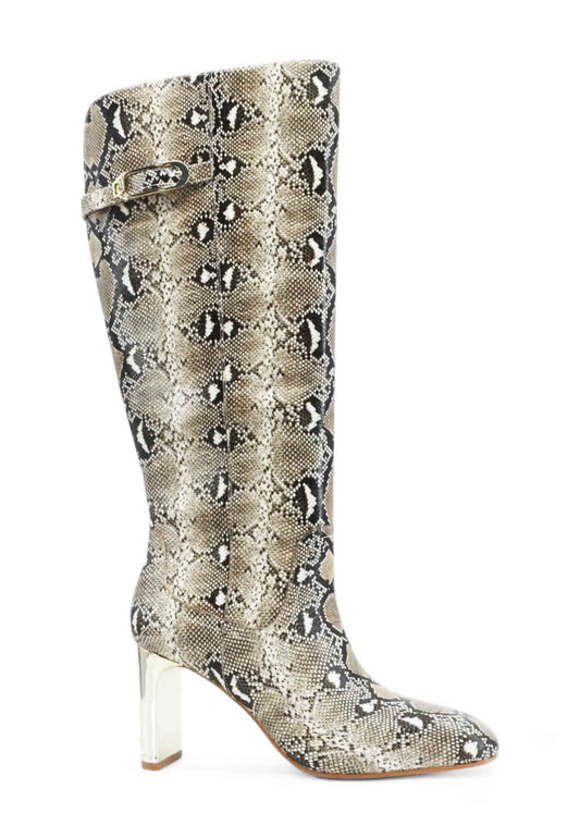 LIU JO Stivali Tacco Donna Animalier Beige Marrone SF5019EX005S1856-AI26