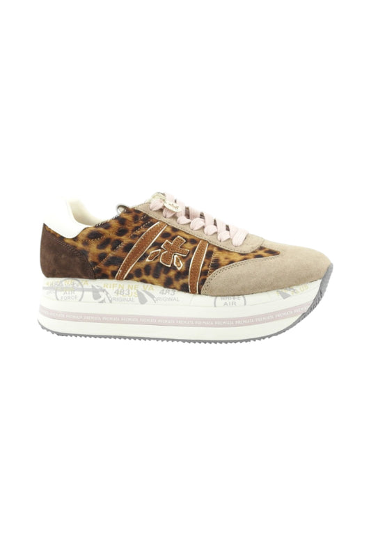 PREMIATA Sneakers Donna Beige Marrone Animalier BETH-AI26-VAR 7741