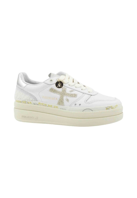 PREMIATA Sneakers Donna Bianco Oro Glitter MICOL-AI26-VAR 7750