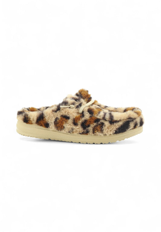 HEY DUDE Wendy Slipper Sabot Donna Animalier Beige Marrone HD.44714-AI26-2UG