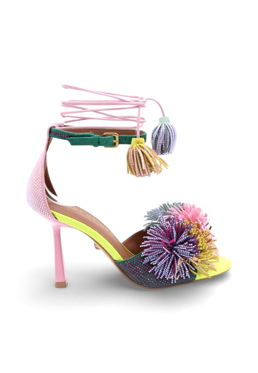 KURT GEIGER Sandali Tacco Donna Rosa Giallo Strass 4366199209-PE26