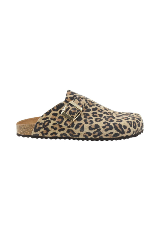 GEOX Ciabatte Sabot Donna Beige Nero Animalier D65Y3J000BS-PE26-C5018