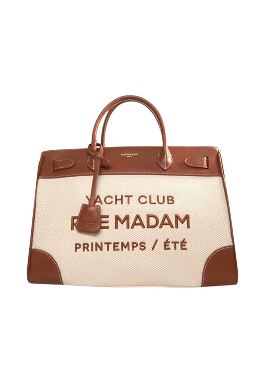 RUE MADAME Borsa Shopper Donna Bianco Marrone 1556-PE26-CANVASBROWN