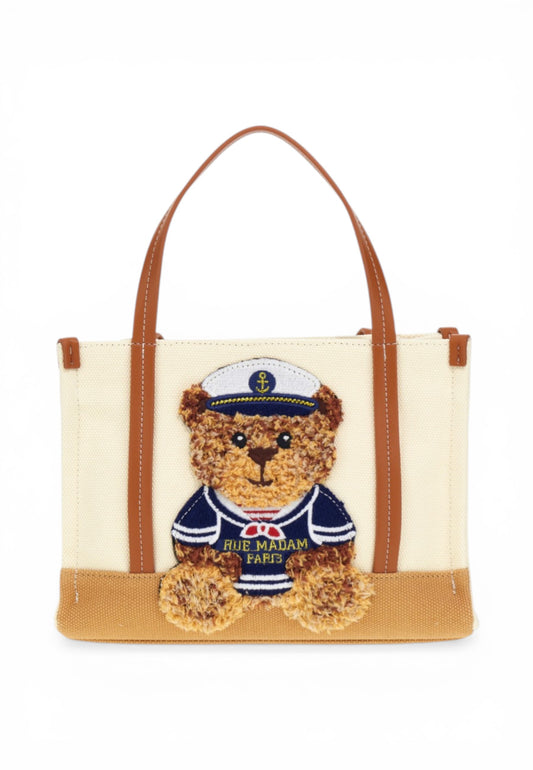 RUE MADAME Borsa A Mano Donna Bianco Marrone 1543-PE26-BICOLORCOOKIE