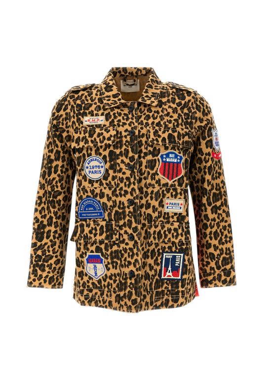 RUE MADAME Giacca Donna Beige Nero Animalier 1565-PE26-LEOPARD