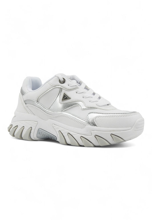 GUESS Running Sneaker Donna White Silver FLTNOWELE12