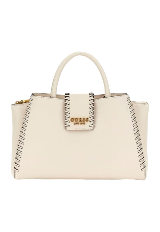 GUESS Libera Borsa Girlfriend Satchel Donna Stone Beige BA900205