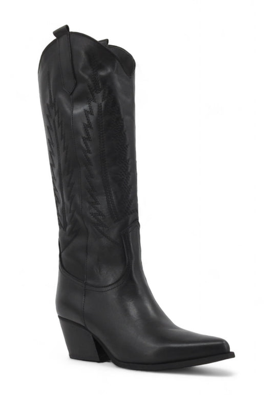 NUMERO 6 MILANO Texano Alto Stivale Donna Nero G200
