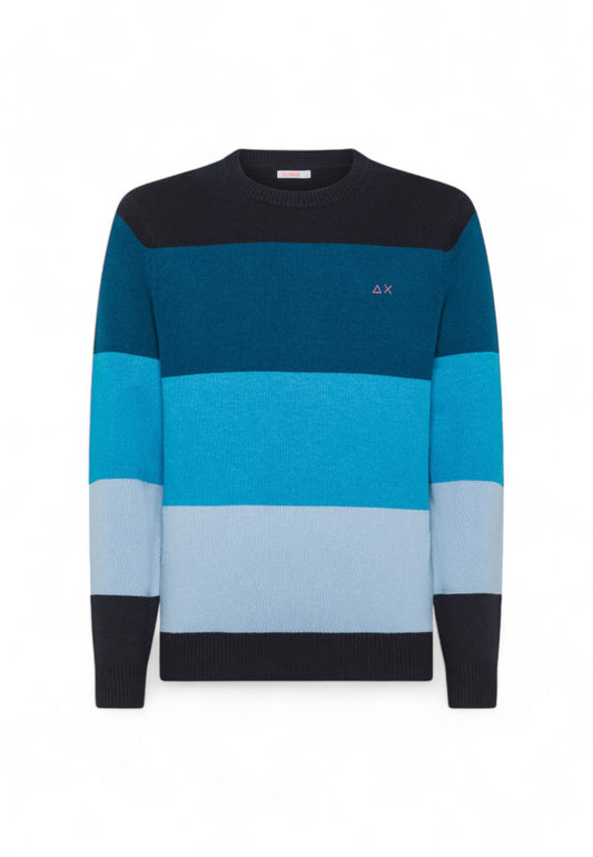 SUN68 MAGLIONE GIROCOLLO MISTO UOMO BLU K44183