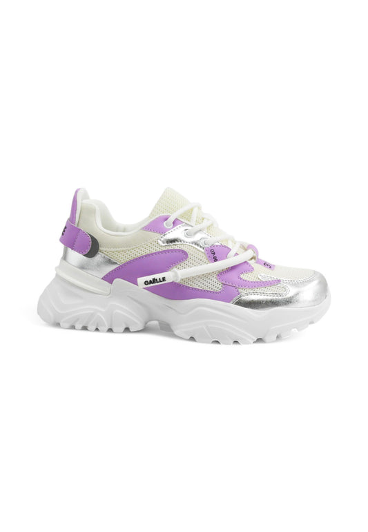 GAELLE Sneakers Donna Bianco Viola Argento GACAW01336-PE25-RO42