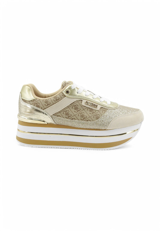 GUESS Sneakers Donna Beige Oro Glitter FL5HNSFAL12-PE25-BEIBR