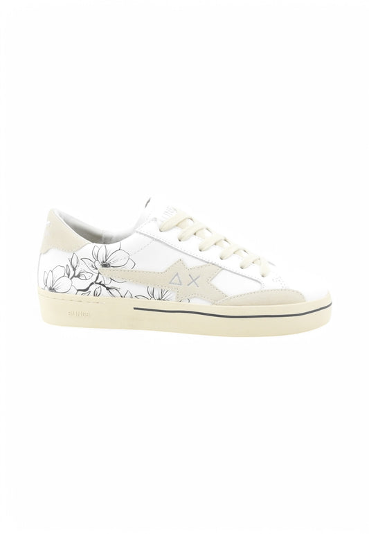 SUN68 Sneakers Donna Bianco Beige Fiori Z35224-PE25-0131