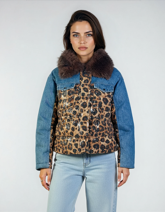 Giubbotto Denim Maculato Paiette CARPI