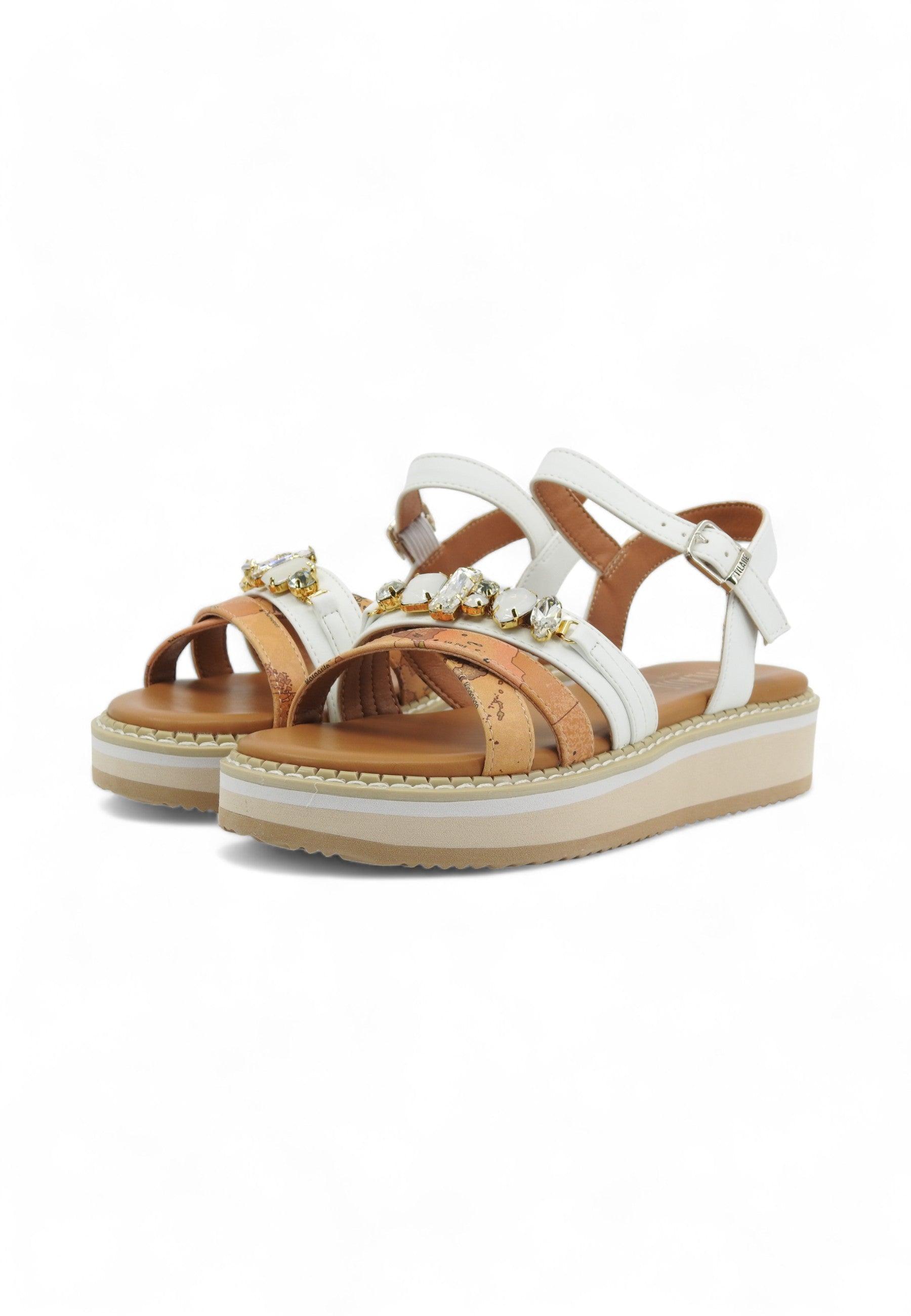 ALVIERO MARTINI 1° CLASSE Sandalo Donna Geo Beige Bianco N1848-0371 - Sandrini Calzature e Abbigliamento