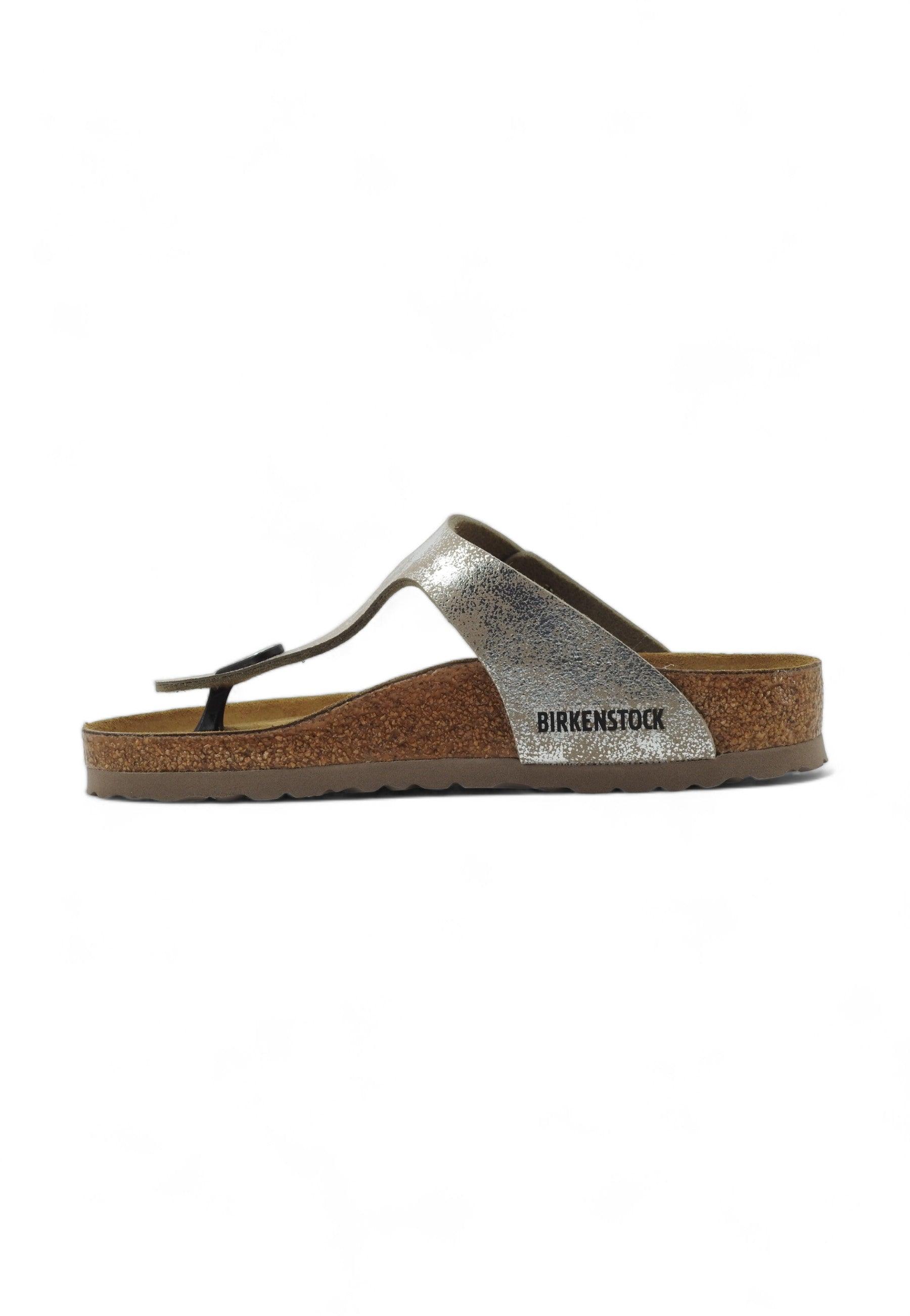 BIRKENSTOCK Gizeh Ciabatta Infradito Donna Metallic Silver 1027002 - Sandrini Calzature e Abbigliamento
