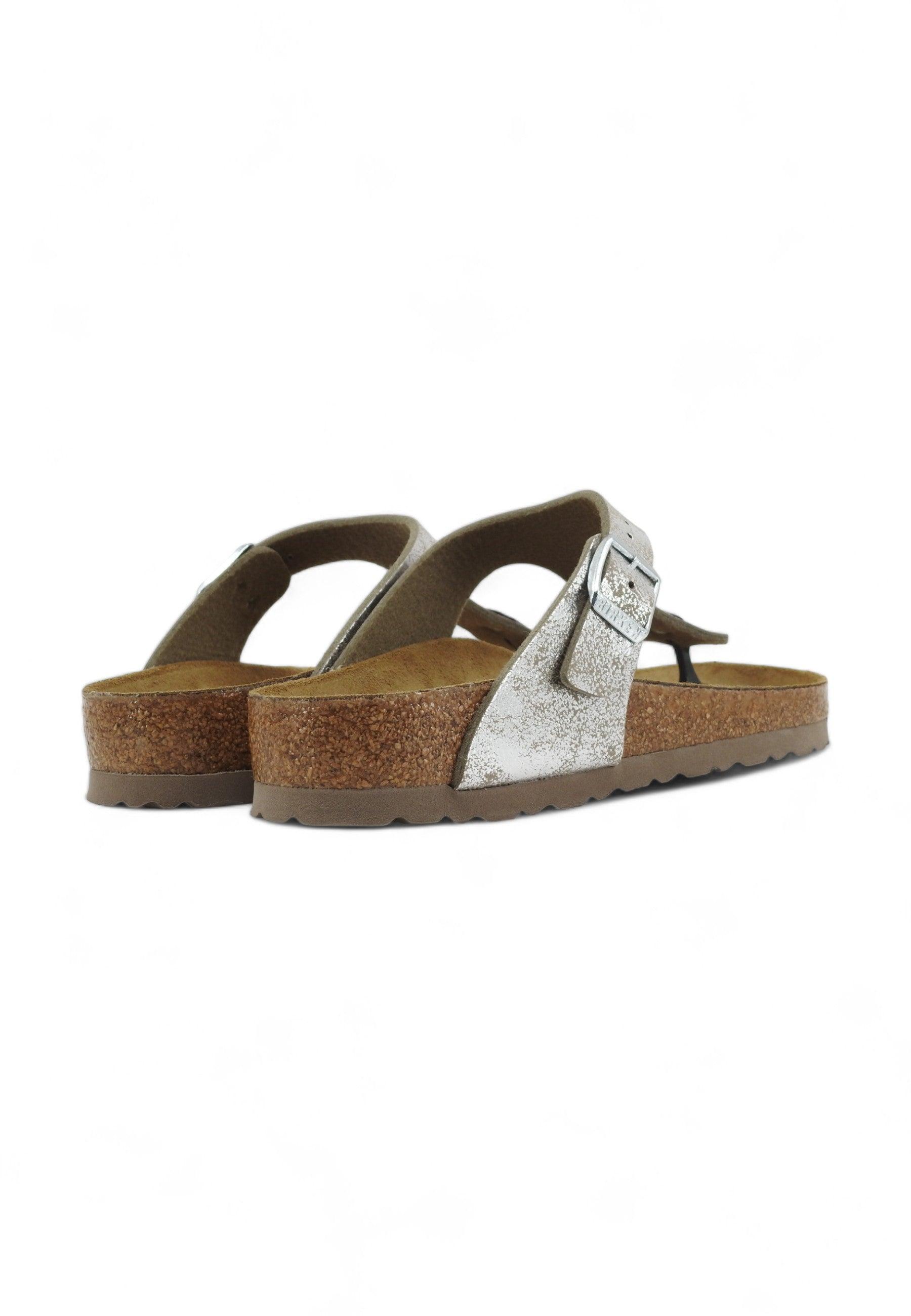 BIRKENSTOCK Gizeh Ciabatta Infradito Donna Metallic Silver 1027002 - Sandrini Calzature e Abbigliamento
