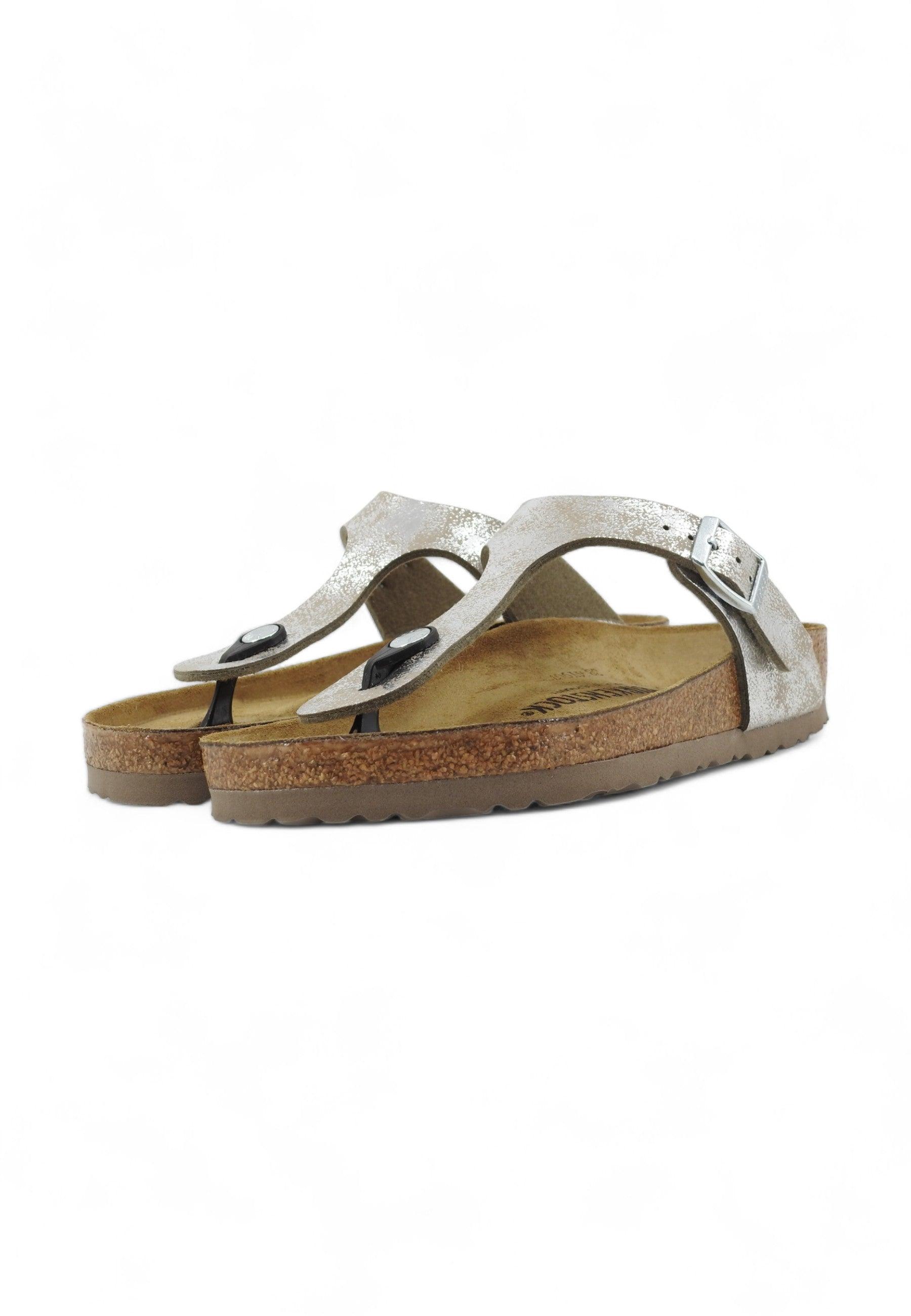 BIRKENSTOCK Gizeh Ciabatta Infradito Donna Metallic Silver 1027002 - Sandrini Calzature e Abbigliamento