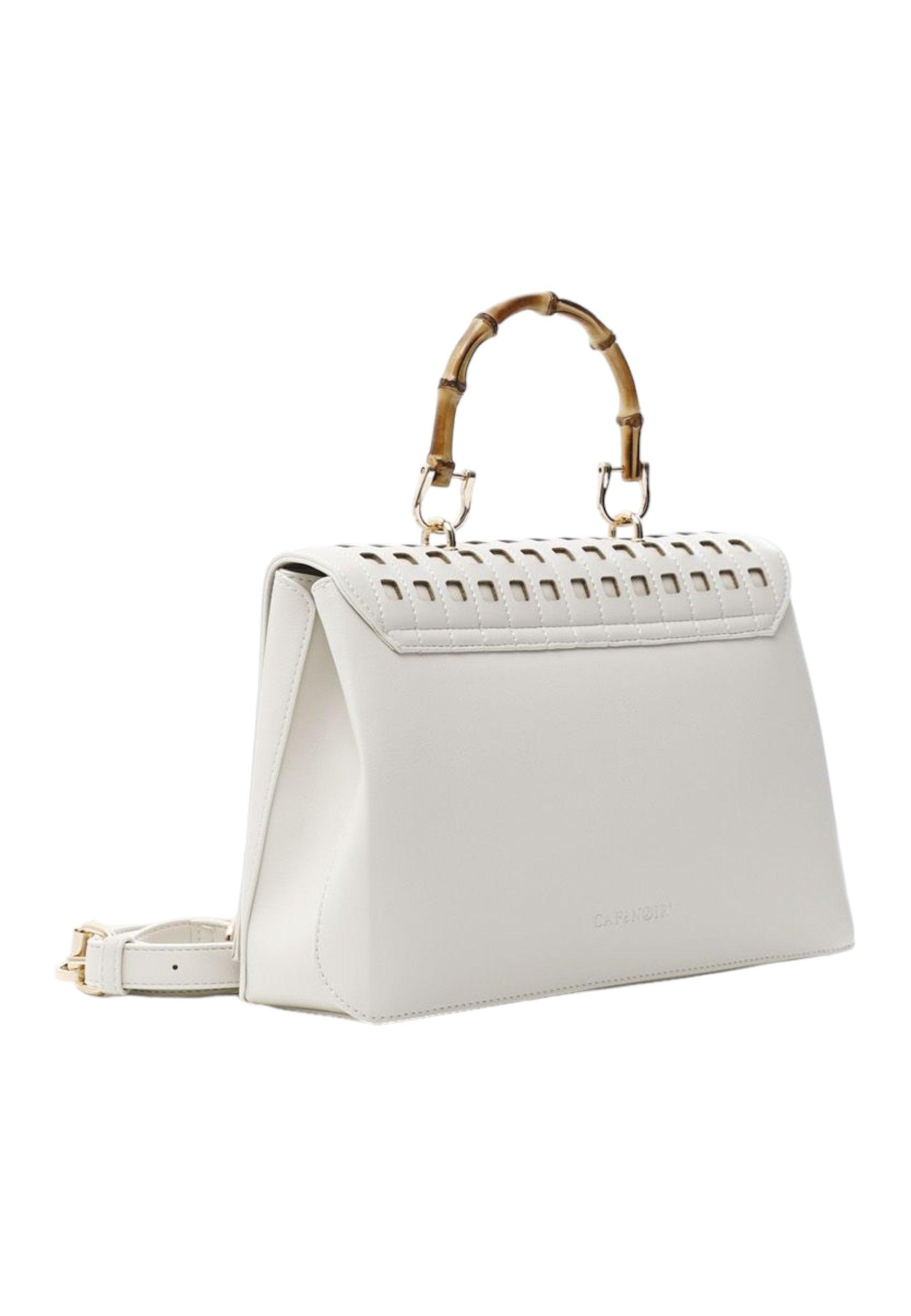CAFENOIR Borsa Tote Donna Bamboo Bianco WL0632 - Sandrini Calzature e Abbigliamento