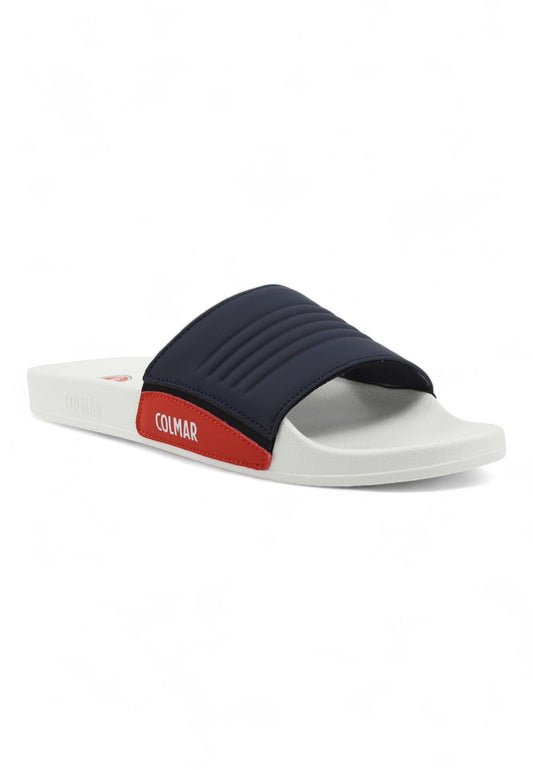 COLMAR Ciabatta Uomo White Navy Red Royal Blue SLIPPER BRAND - Sandrini Calzature e Abbigliamento
