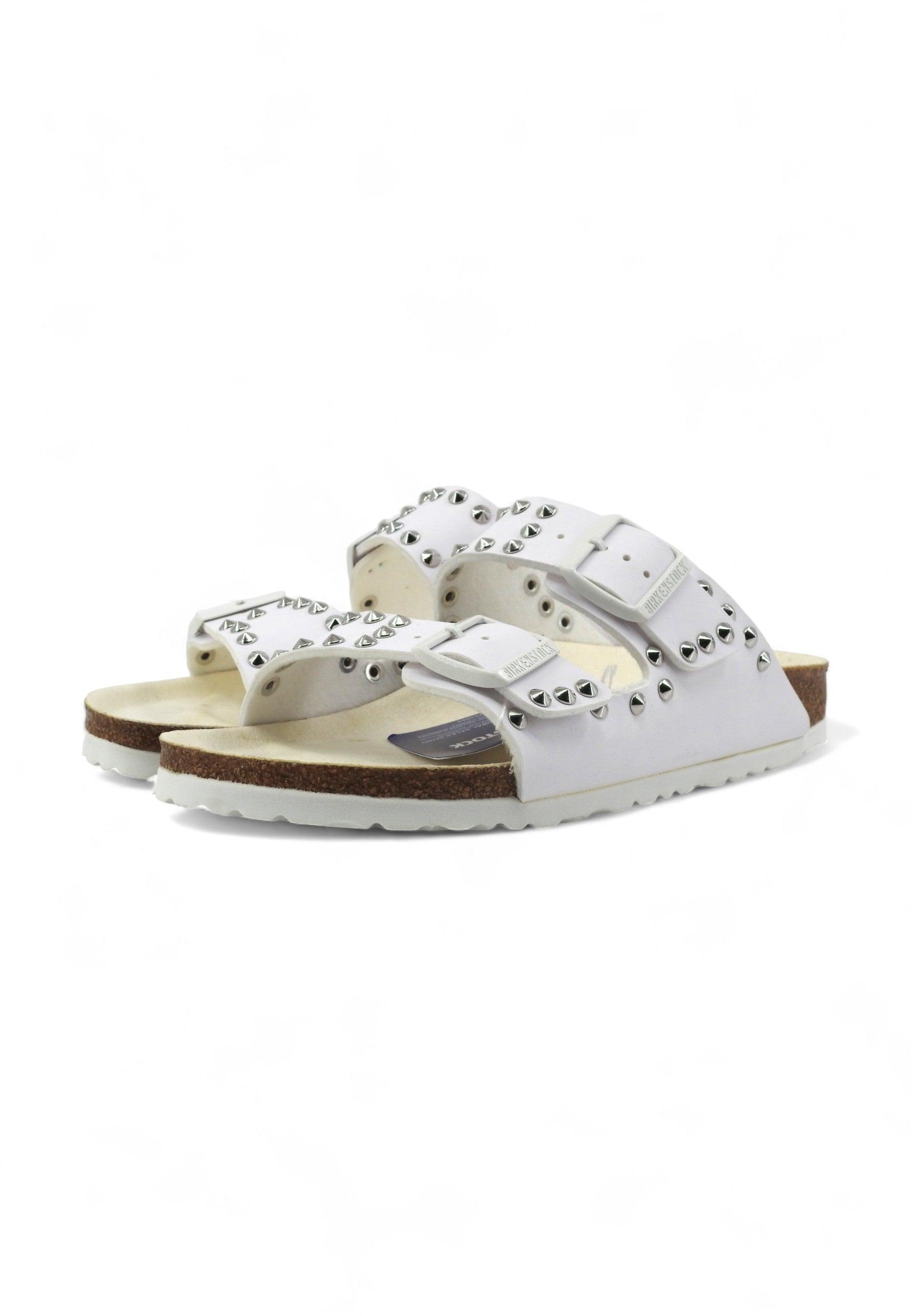 CUSTOM / BIRKENSTOCK Ciabatta Borchie White 1019046 - Sandrini Calzature e Abbigliamento