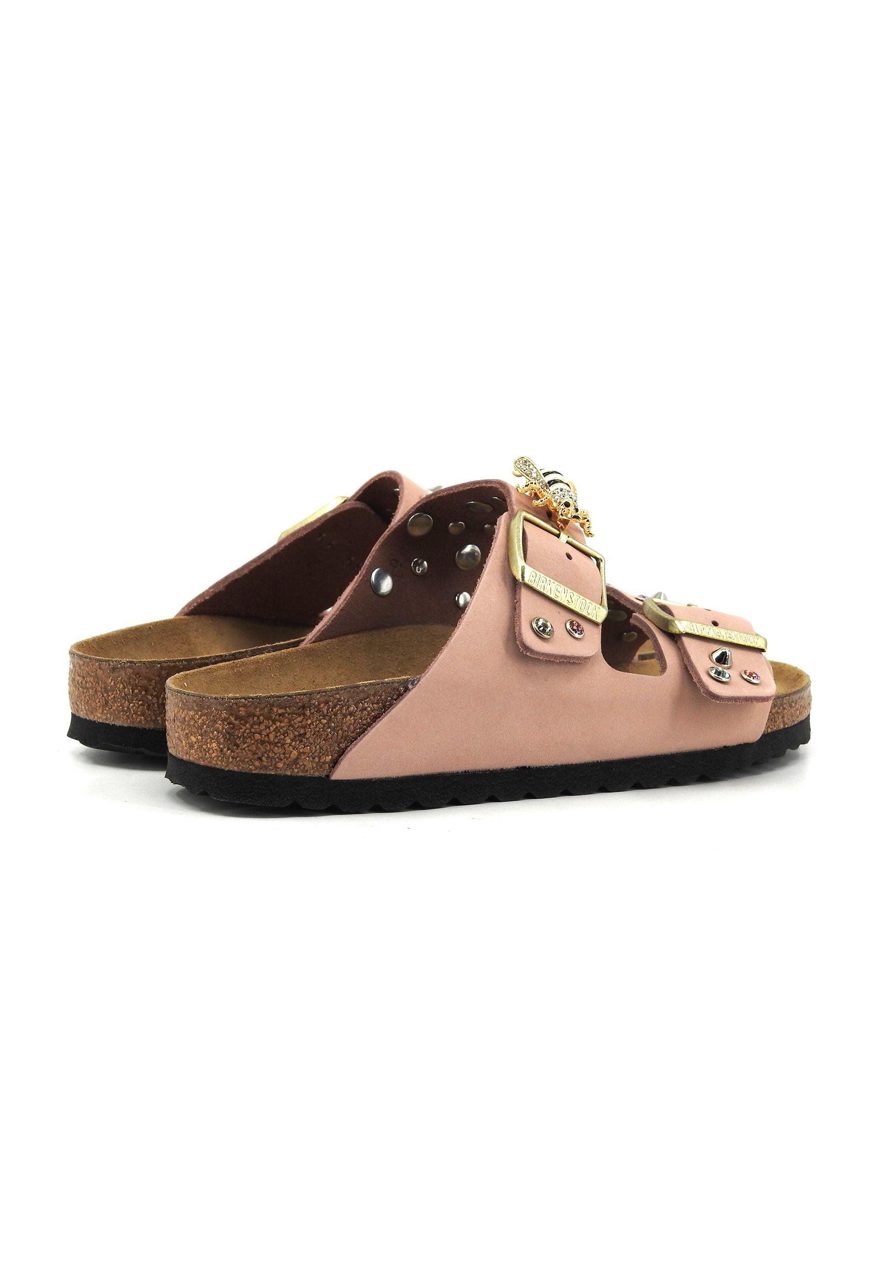 CUSTOM / BIRKENSTOCK Ciabatta Fibbie Borchie Spilla Soft Pink 1026684 - Sandrini Calzature e Abbigliamento