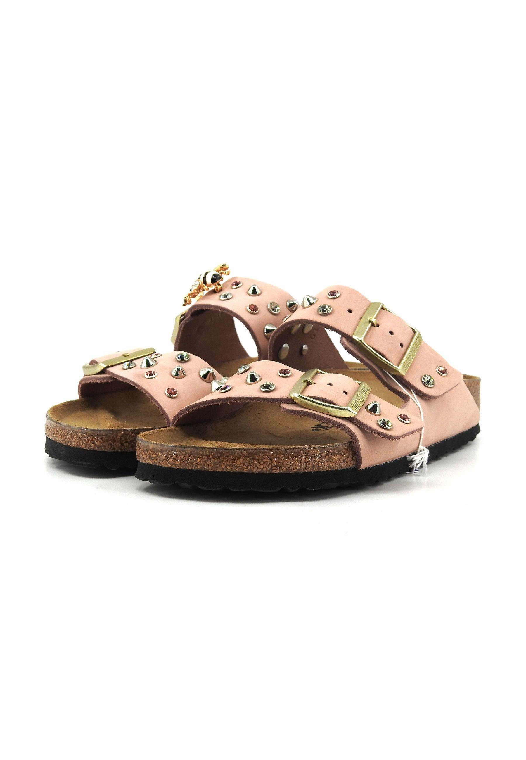 CUSTOM / BIRKENSTOCK Ciabatta Fibbie Borchie Spilla Soft Pink 1026684 - Sandrini Calzature e Abbigliamento
