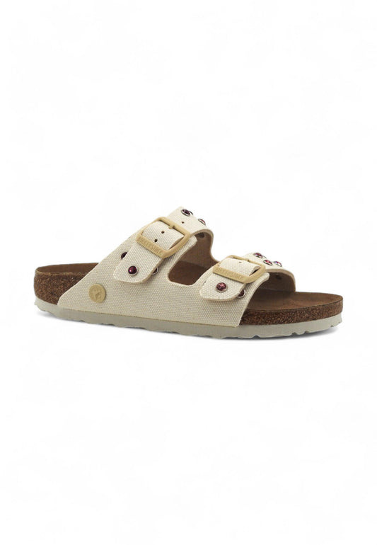 CUSTOM / BIRKENSTOCK Ciabatta Fibbie Vegan Borchie Eggshell 1026726 - Sandrini Calzature e Abbigliamento