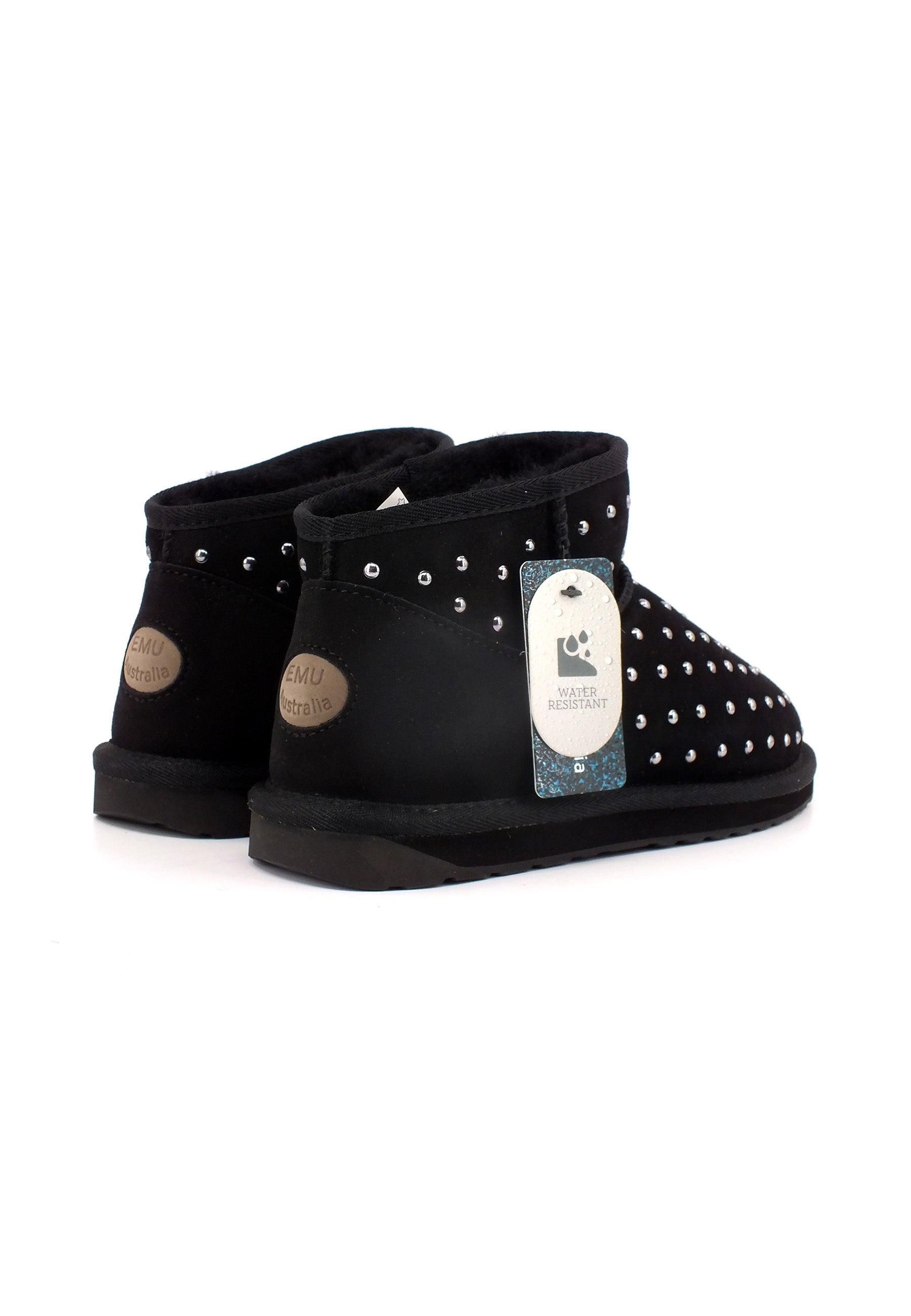 EMU Yulpi Stivaletto Pelo Borchie Donna Black W12923 - Sandrini Calzature e Abbigliamento