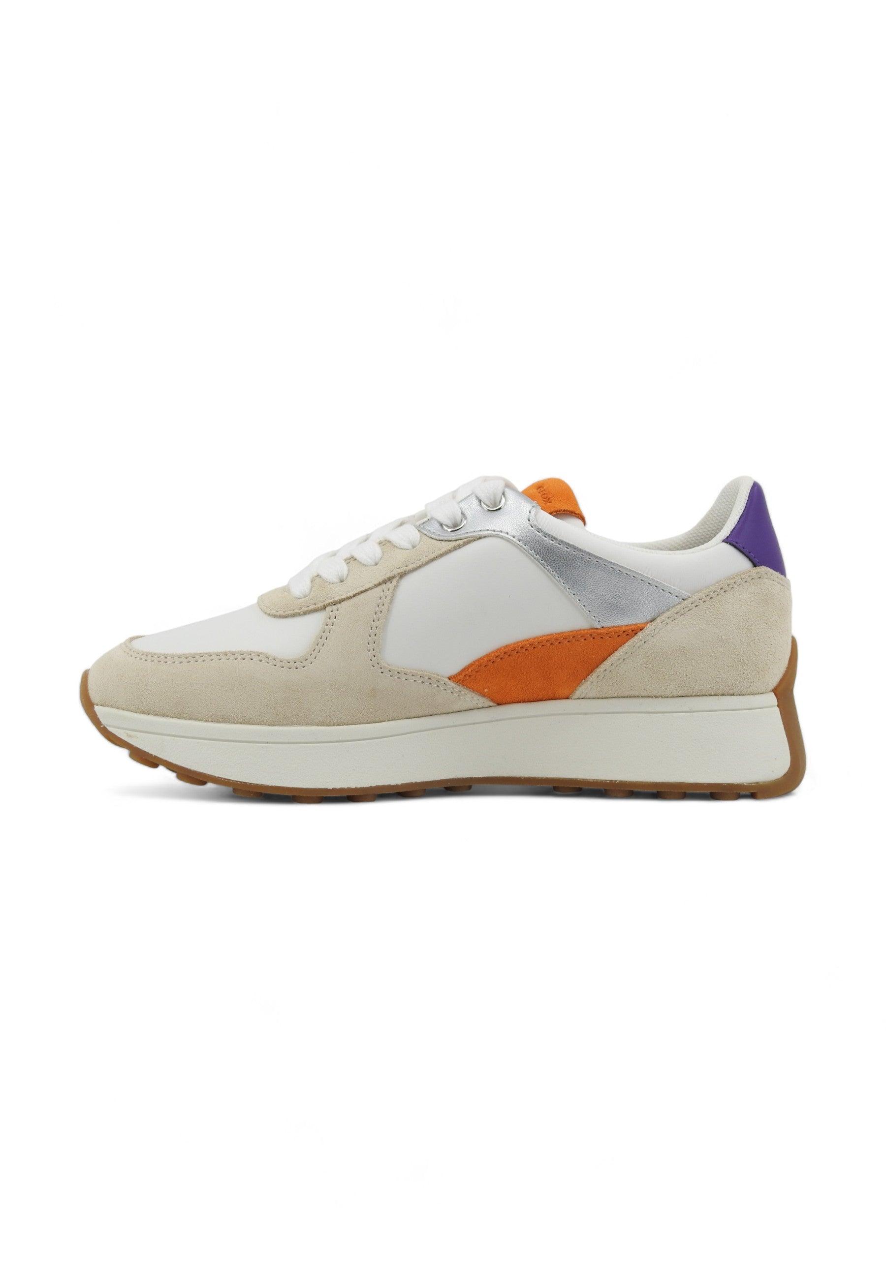 GEOX Amabel Sneaker Donna Off White Orange D45MDA02285C0794 - Sandrini Calzature e Abbigliamento