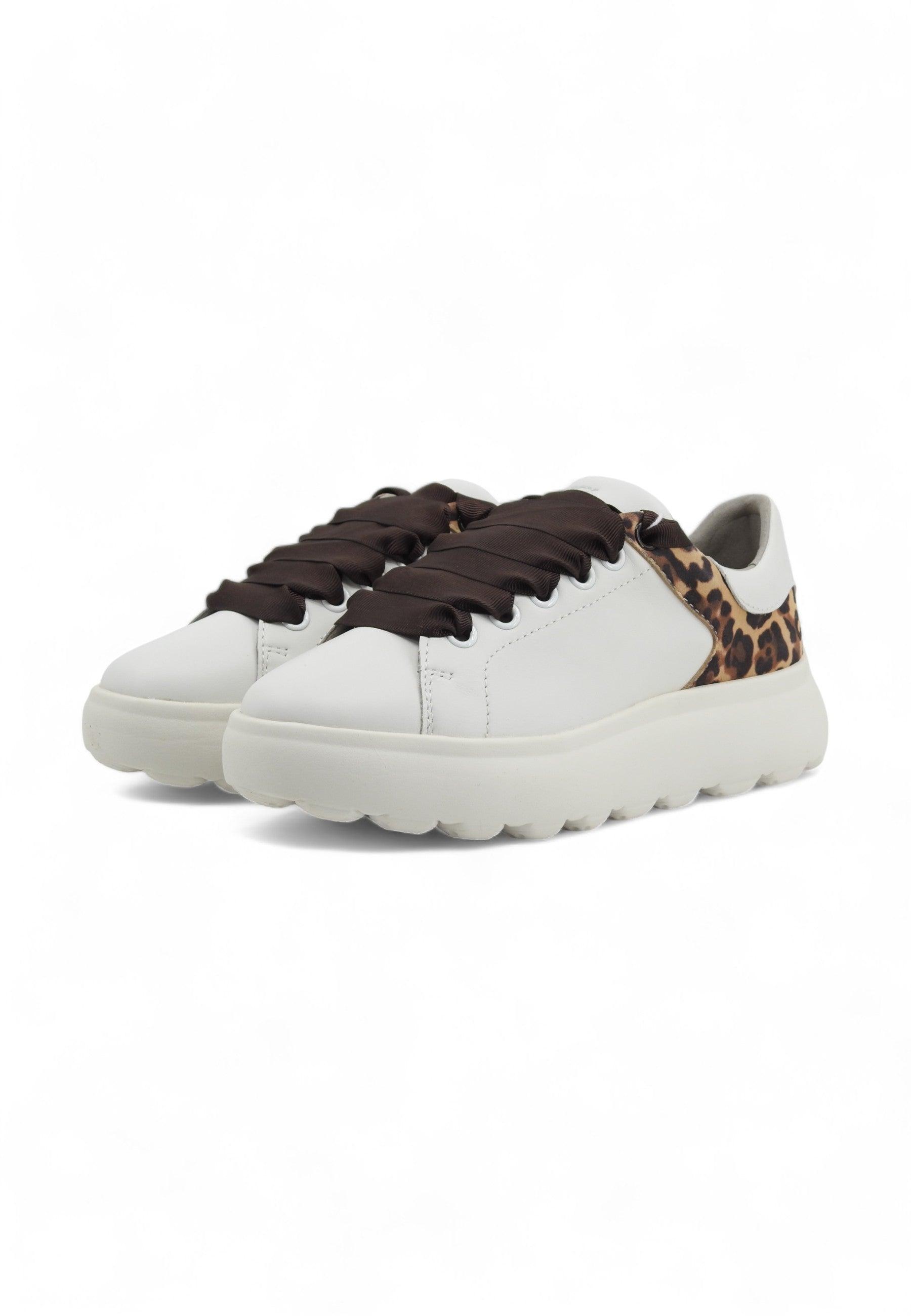 GEOX Spherica Sneaker Donna White Brown D45TCE08521C1224 - Sandrini Calzature e Abbigliamento