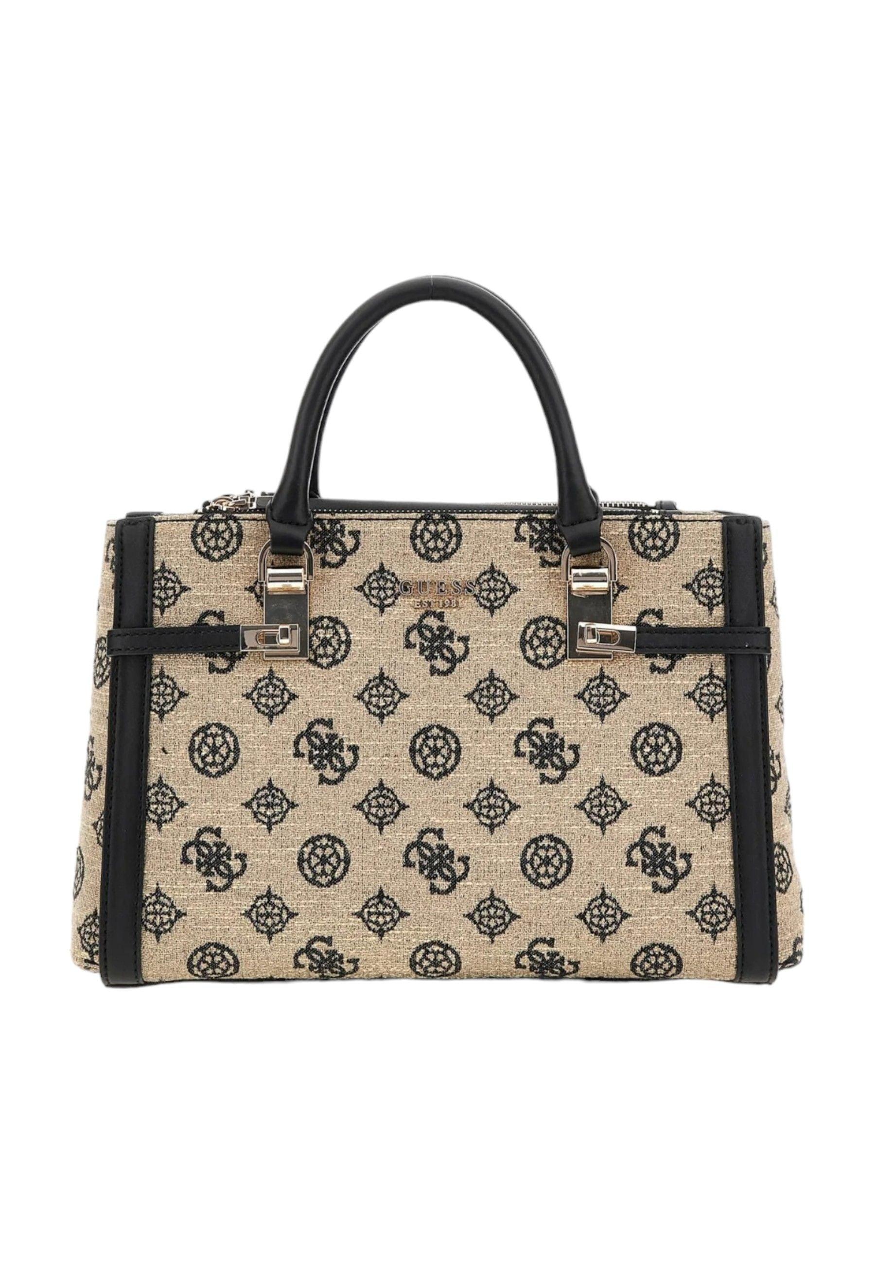 GUESS Lorealee Borsa Satchel Donna Black Logo JG922606 - Sandrini Calzature e Abbigliamento
