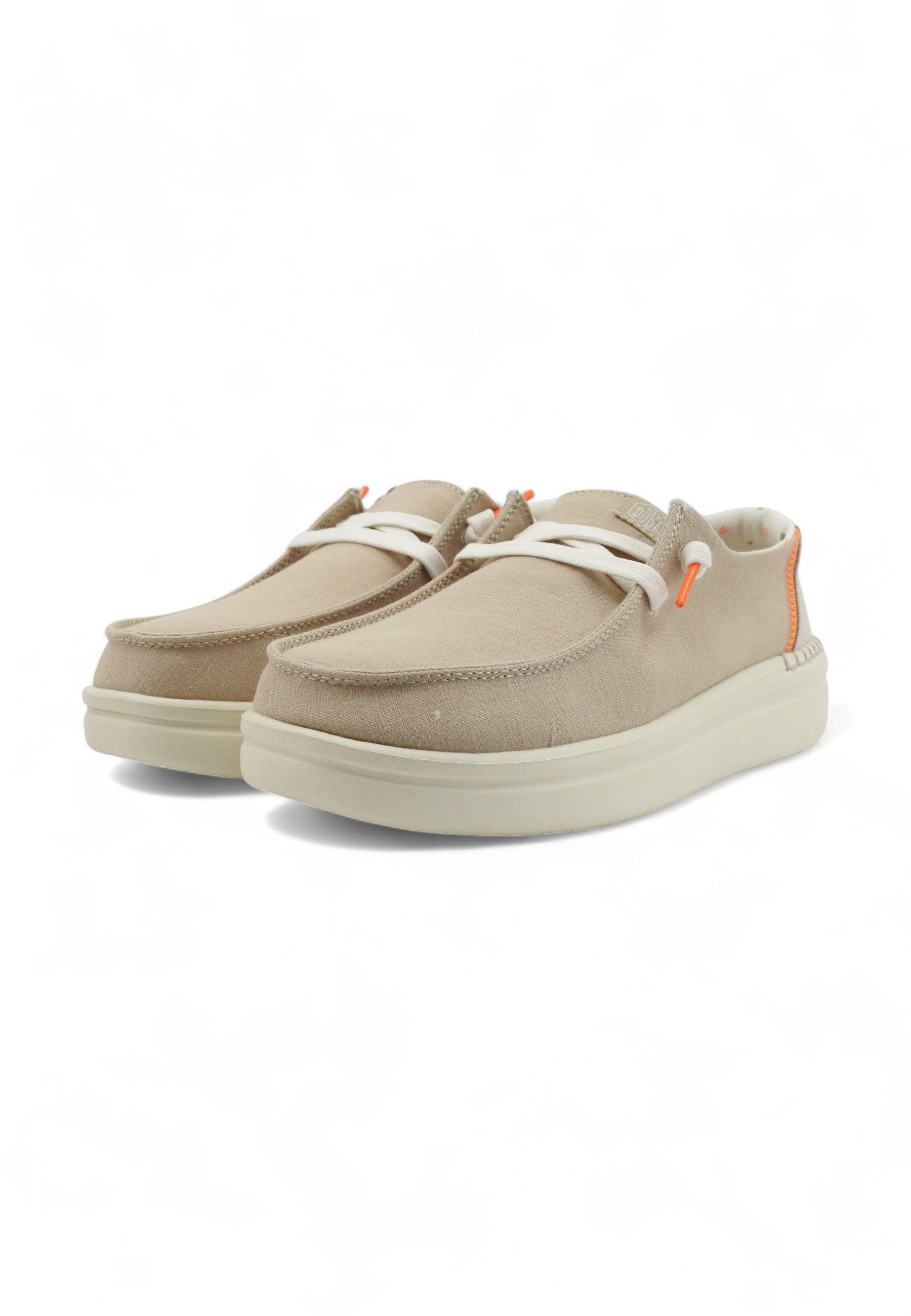 HEY DUDE Wendy Sneaker Vela Donna Chambray Sandshell Beige 40074-2YU - Sandrini Calzature e Abbigliamento