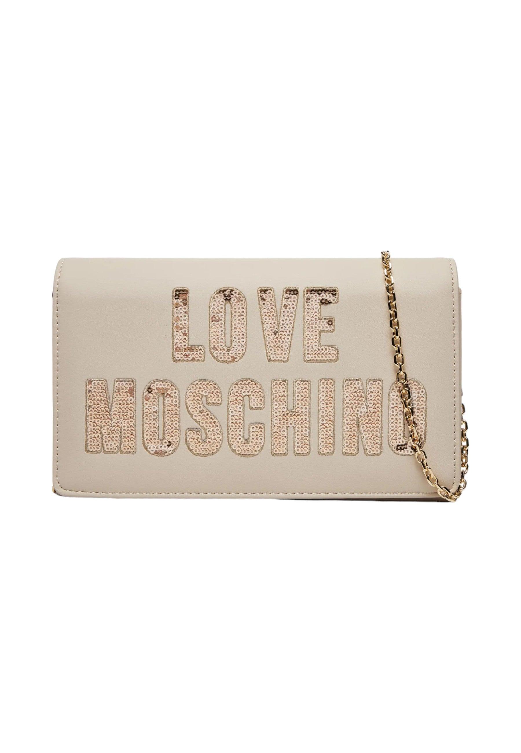 LOVE MOSCHINO Pochette Donna Avorio Oro JC4293PP0IKK111A - Sandrini Calzature e Abbigliamento