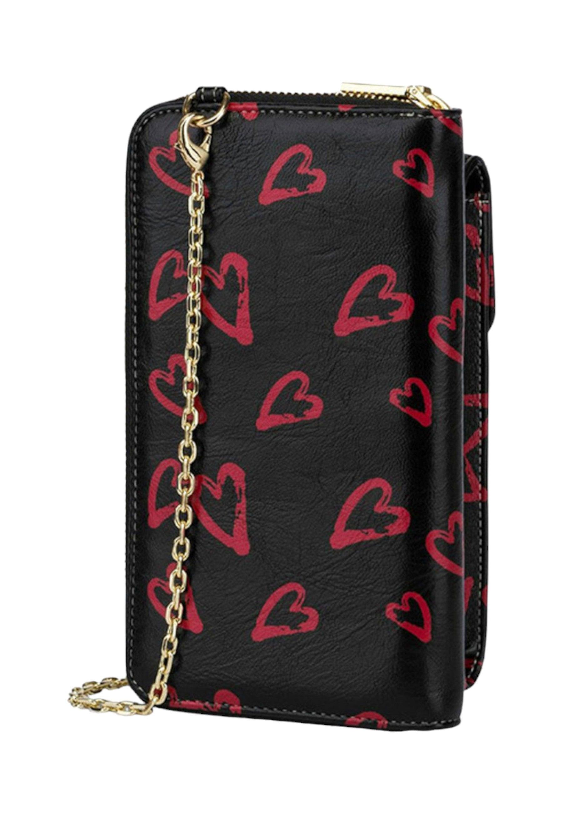 LOVE MOSCHINO Portafoglio Tracolla Donna Nero Rosso JC5701PP0IKM100A - Sandrini Calzature e Abbigliamento