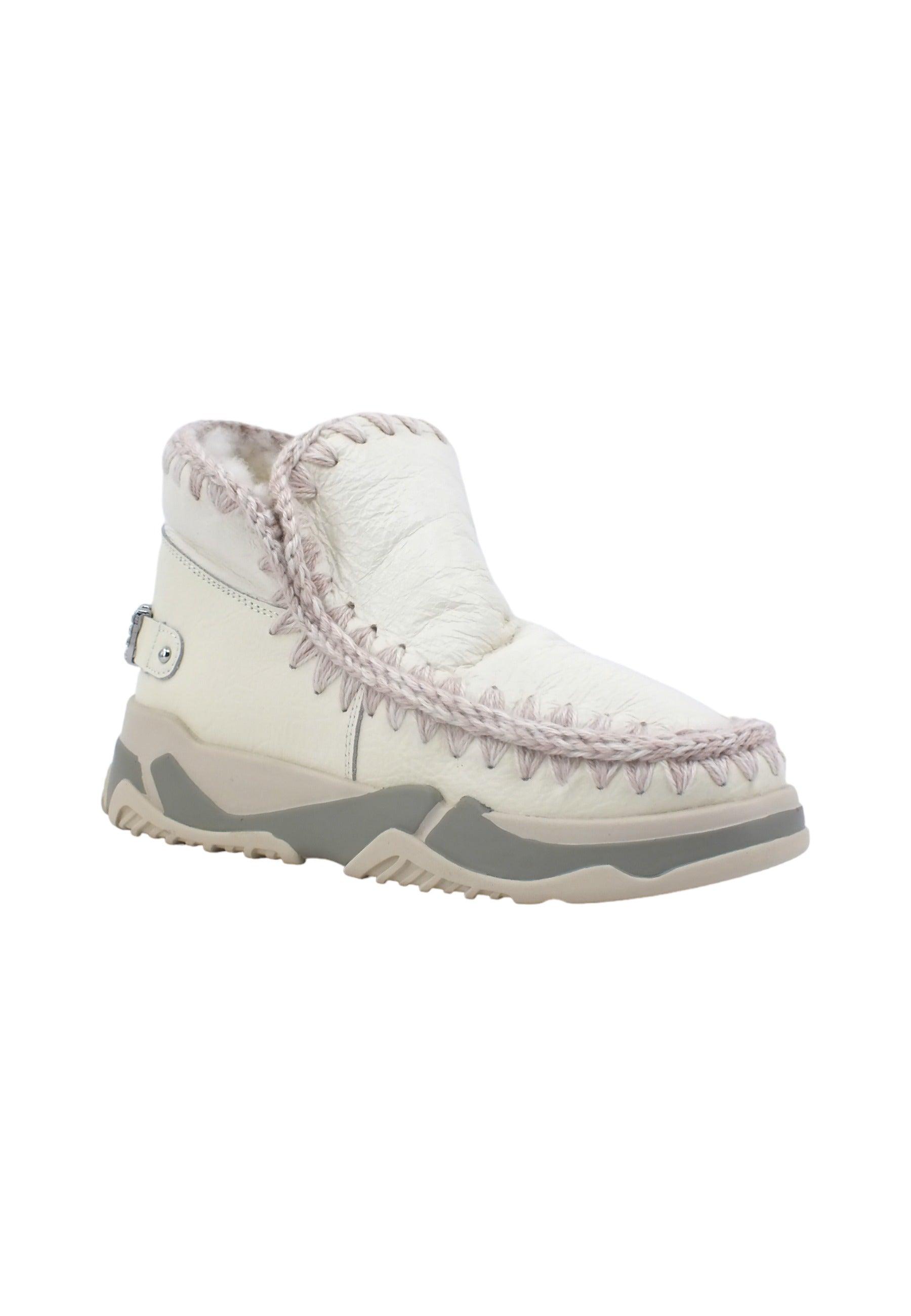 MOU Eskimo Trainer Stivaletto Pelo Donna Waxi White MU.FW201013C - Sandrini Calzature e Abbigliamento